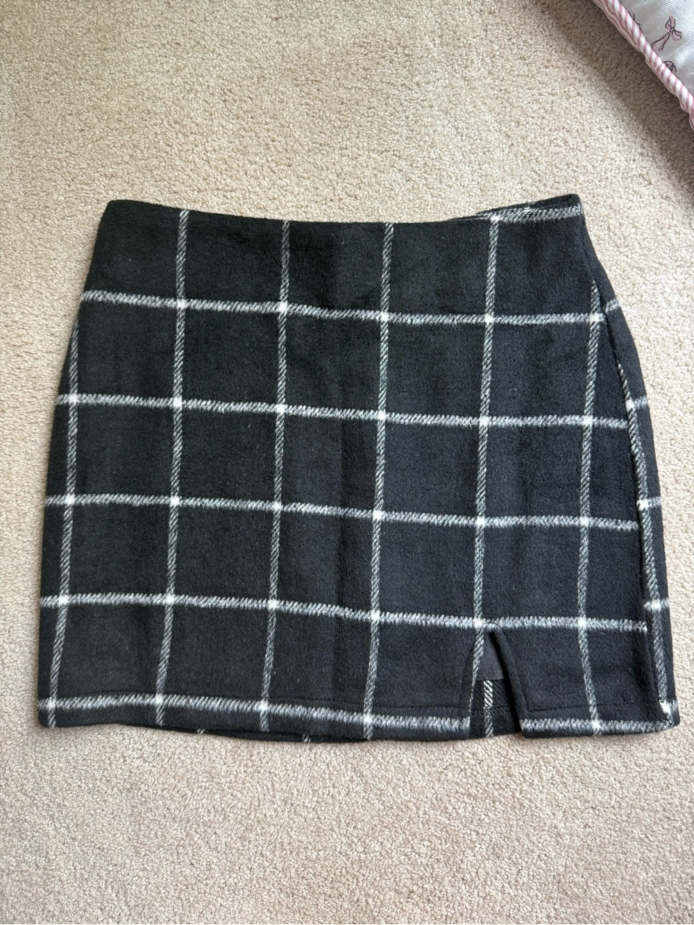 Altar'd State Black and White Windowpane Mini Skirt